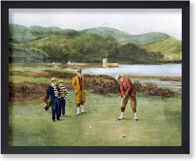 Poster Master The Putting Green Painting Poster - Golf Course Print - Golf Art - River Art - Sports Art - Landscape Art - Father's Day Art - Great Office or Living Room Decor - 8x10 UNFRAMED Wall Art