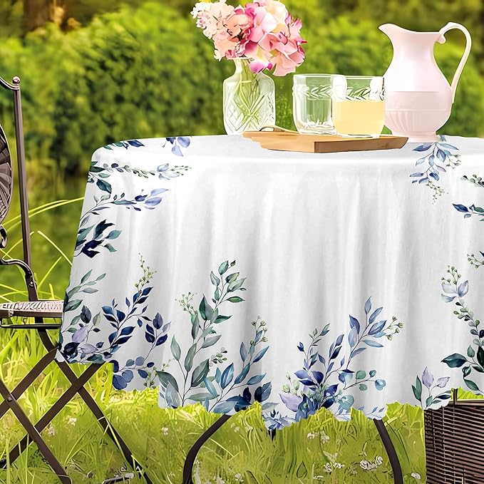 Eikione Kitchen Tablecloth 70 inch Round Boho Tablecloths Polyester Table Cloth for Party Restaurant Banquet Dining Buffet Table Picnic Decorations