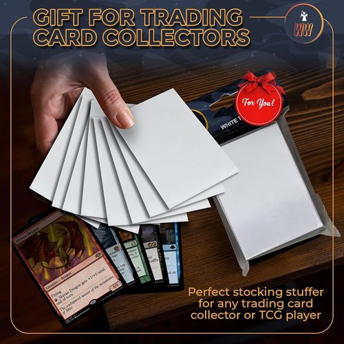 MTG Card Sleeves - White Matt Textured for Smooth Shuffling | 100 Micron Thickness, 66mm x 90mm