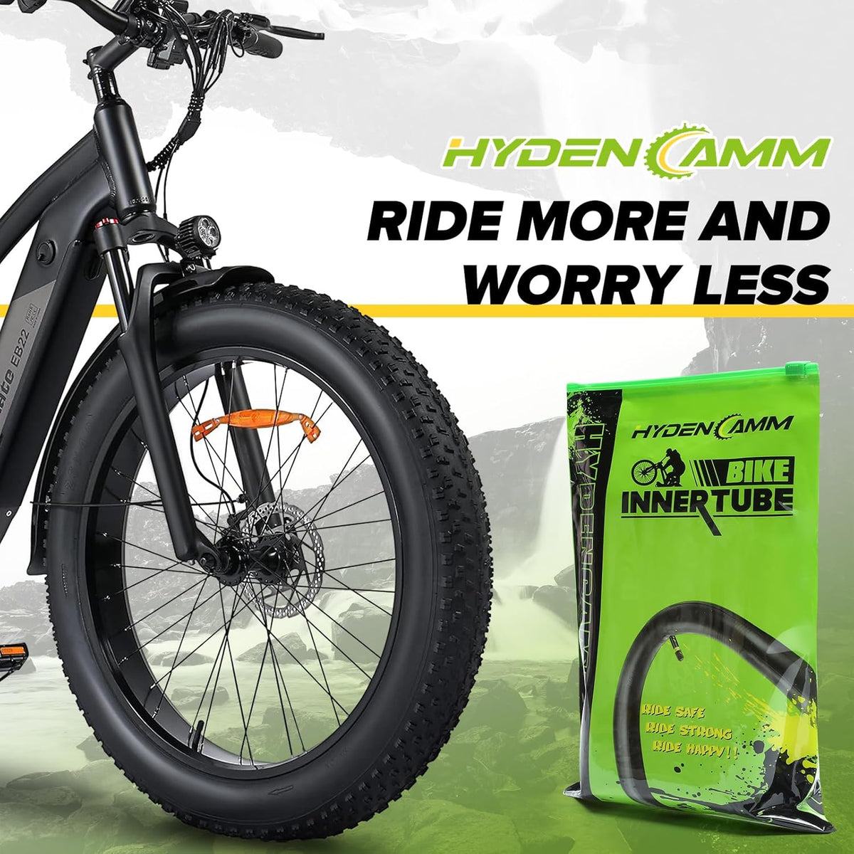 Skiennix Fat Bike Tube - Premium Butyl Rubber with AV 32mm Schrader Valve | 20" & 26" Sizes, 1/2/4 Pack
