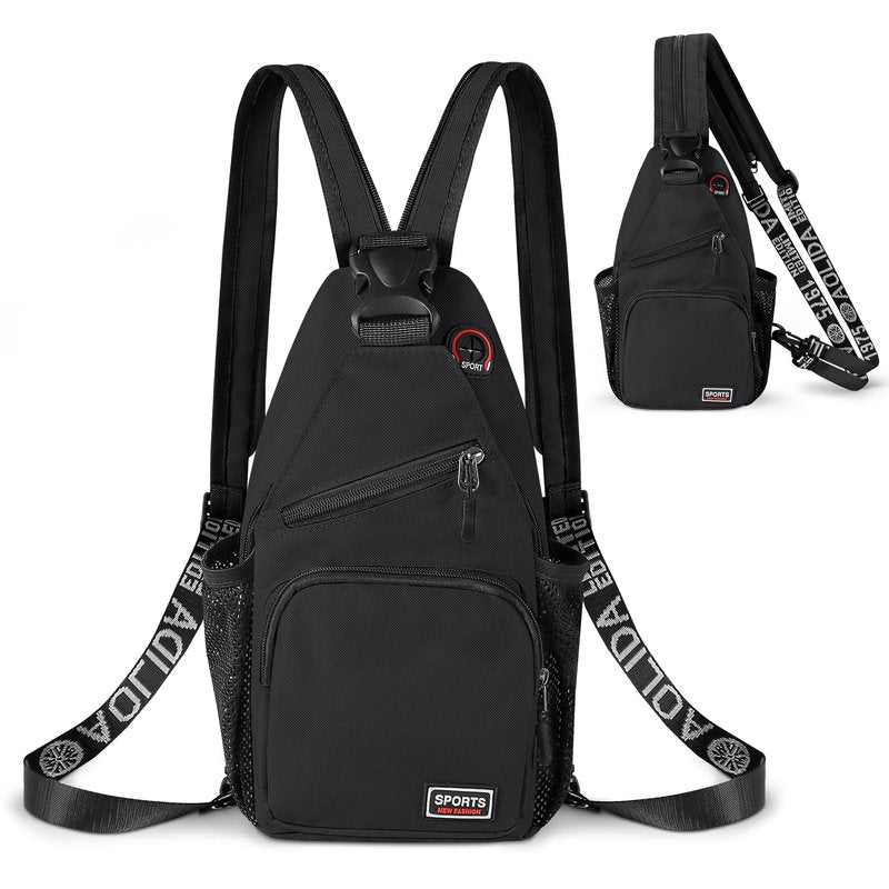 VALUEQLO Crossbody Backpack Convertible Sling Bag for Women Men with Adjustable Strap Small Casual Daypack for Hiking Traveling (Small, 11-Inch, Black)