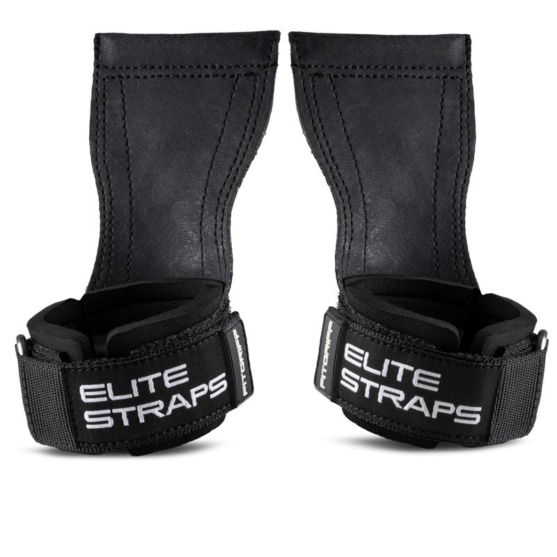 Fitgriff® Elite Straps - Lifting Wrist Straps (Rubber Grips) for Weightlifting, Gym, Workout, Deadlift - Anti-Slip Revolution for Men and Women (Black, XL)