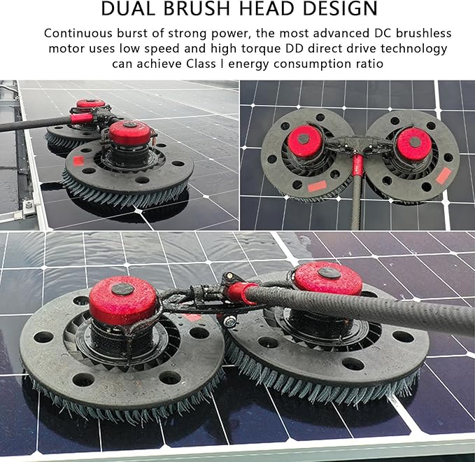 Photovoltaic Solar Panel Cleaning, Telescopic Window Clean, Extension Pole Cleaning for Trucks / 70cm Brush Head Roof Cleaning Tools,7.2M