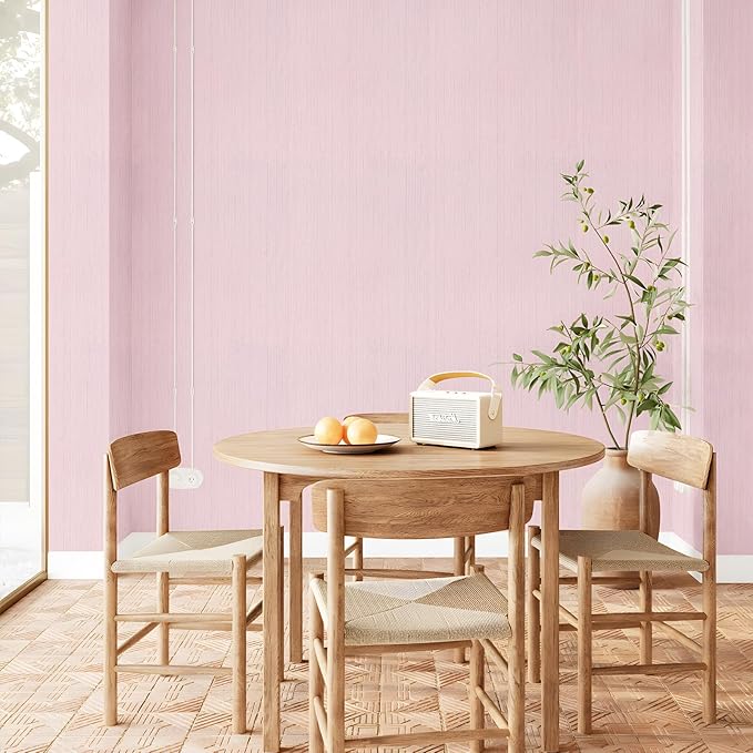 Pink Grasscloth Peel and Stick Wallpaper Texture Contact Paper A Set of 15.7" X