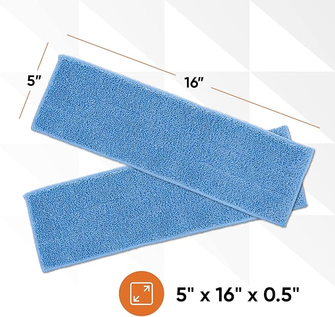Superio Miracle Mop Set 2 Pack, Microfiber Flat Mop Wet and Dust Mop for Vinyl Plank, Hardwood, Laminate, Tile Flooring, Wall, with Aluminum Telescopic Handle, and Microfiber Mop Pad, Blue