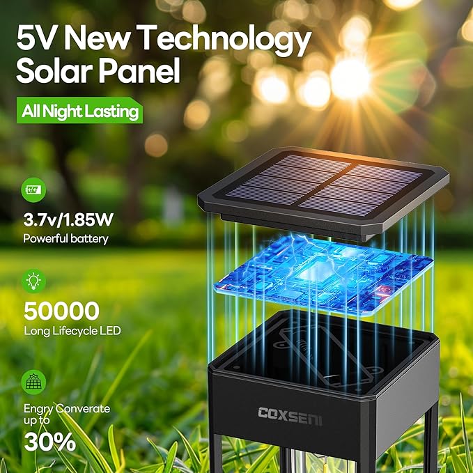 Solar Pathway Lights Outdoor 8 Pack, Waterproof IP65 Solar Powered Walkway Lights, 40LM Bright Outdoor Path Lighting for Landscape, Yard, Garden, Driveway, Warm White