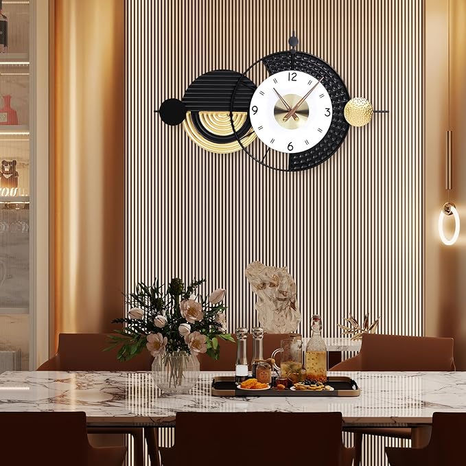 Large Modern Wall Clocks Big Wall Clock Nordic Style Metal Dial Battery