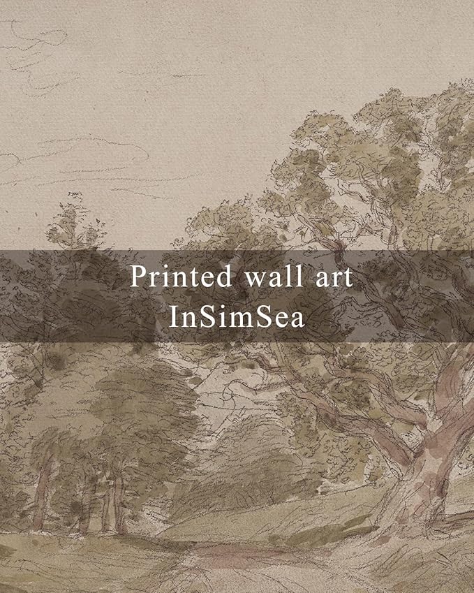 InSimSea Framed Canvas Prints Vintage Decor, Rustic Antique Classic Forest Landscape Paintings Wall Art, Large Countryside Farmhouse Hanging Wall Decor for Living Room Bedroom Study, 24x36inch