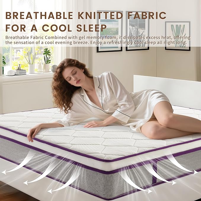 Full Mattress, 10 Inch Medium Firm Hybrid Mattresses with Gel Memory Foam and Pocket Springs, Pressure Relief & Firm Support, Medium Firm Full Bed Mattress in a Box, Motion Isolation, Edge Support