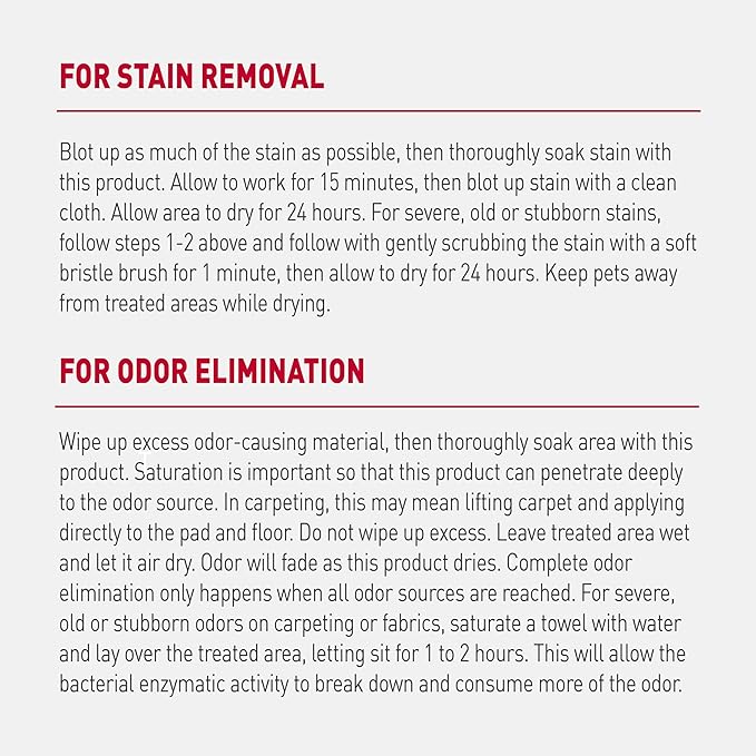 Nature's Miracle Advanced Cat Stain and Odor Eliminator Spray,Severe Mess Enzymatic Formula,32 fl oz,(Pack of 2)