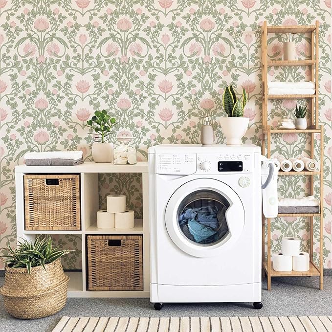 YXTII Floral Wallpaper Peel and Stick 236.2" × 17.3"