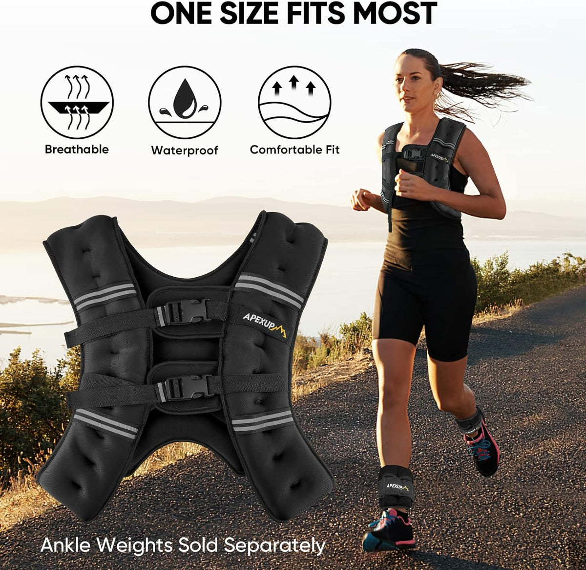 APEXUP Weighted Vest - Adjustable Workout Gear for Men & Women | Ideal for Strength Training & Running