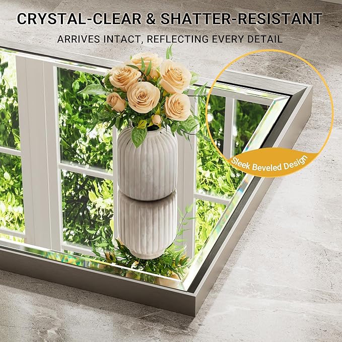 Brushed Nickel Bathroom Mirror, Bathroom Mirrors