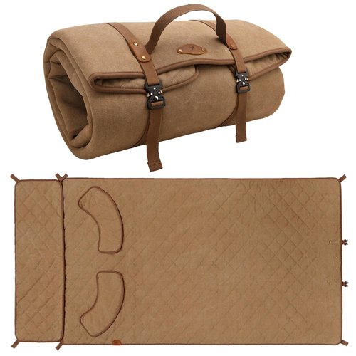 WAYNE'S DOG Padded Canvas Shooting Mat, 91"x41" Extra Large Rollout Mat Prone for Range Shooting Hunting (Brown)