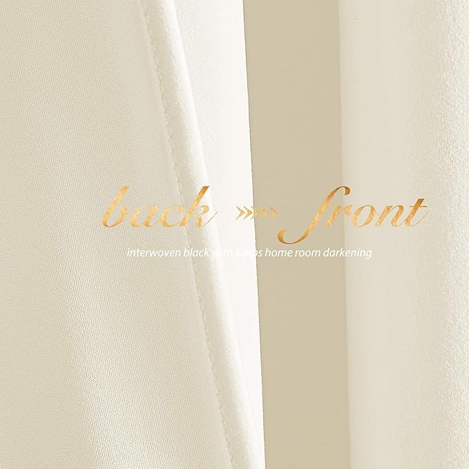 NICETOWN Ivory White Velvet Curtains 120 inches Long