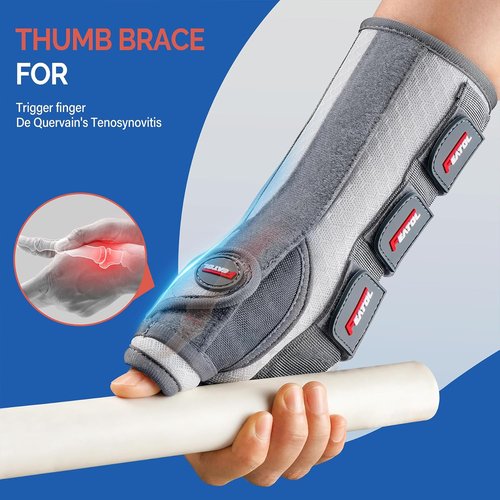 FEATOL Carpal Tunnel Wrist Brace - Night Support Thumb Spica Splint for De Quervains | Medium/Large, White/Pink