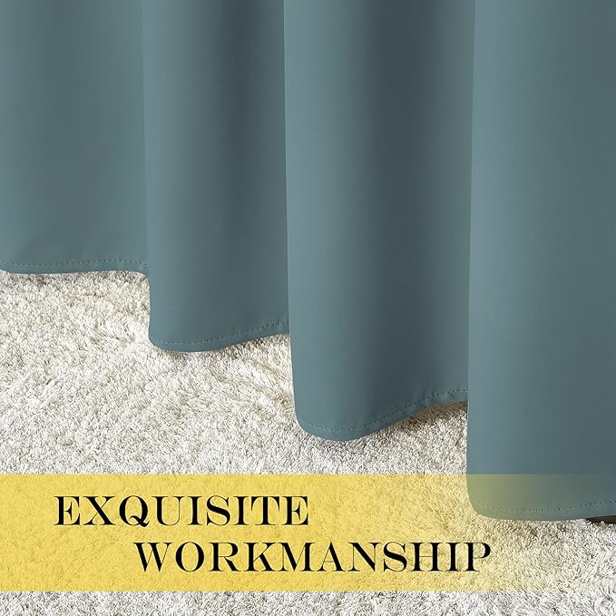 NICETOWN Blackout Greyish Blue Curtain