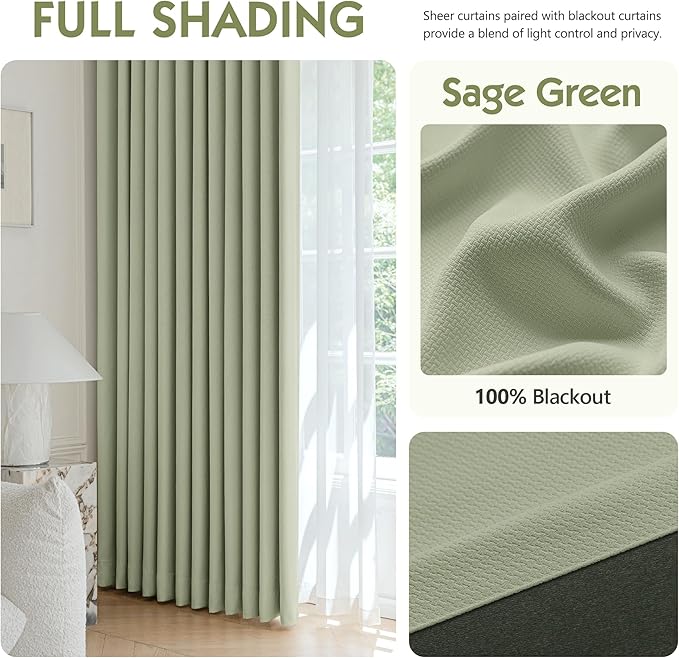 FMFUNCTEX 100% Blackout Curtains