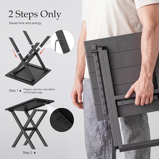 Outdoor Side Table,Portable Folding Adirondack Table,Small Patio Table Folding End Table for Garden,Camping,Pool,Porch