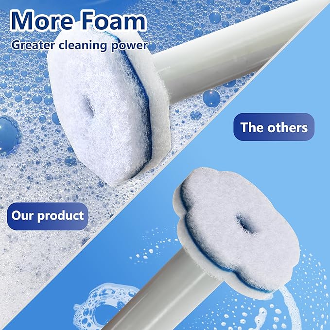 Toilet Wand Refills for Clorox, 80 Pack Disposable Toilet Brush Head with Rich Foaming, Extra Thick Refill Heads, Strong Cleaning & Deep Scrubbing Power, Disposable Toilet Cleaning System