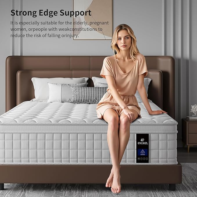 Full Size Mattress,14 inch Memory Foam Hybrid Mattresses in a Box，Full Mattress with Individually Pocket Springs, Medium Firm Feel，Fiberglass Free, Soft and Breathable