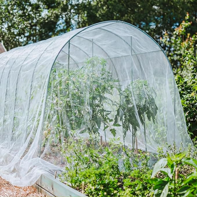 Garden Insect Netting for Raised Beds Extra Large Fruits Tree Netting Pest Barrier White Ultra Fine Mesh Row Bed Covers Net for Vegetable Fruit Protection from Insect Bird Animals(12 x 50 ft)