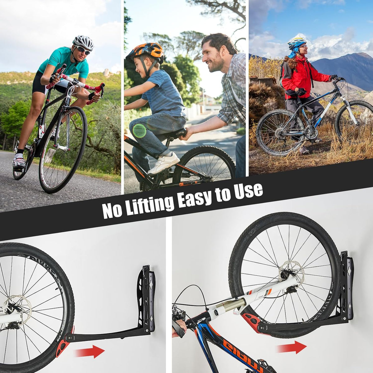 Ultrawall BIKEPAL Swivel Bike Rack - Easy Wall-Mounted Storage Solution for Home & Garage