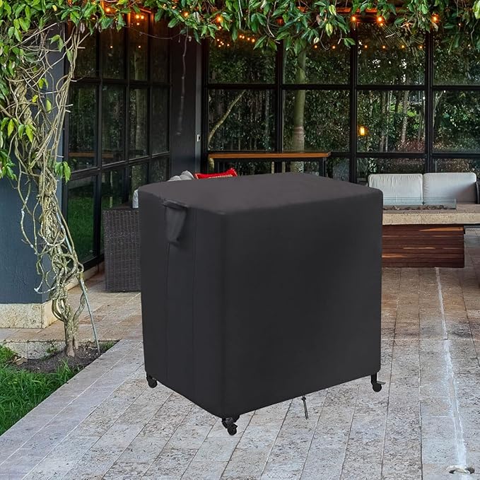 Outdoor Prep Cart Cover for Nuuk Pizza Oven Table,Patio Grill Table Covers for Movable Dining Cart Tables,Waterproof Outdoor Cart Cover - 32 X 26 X 33 Inch