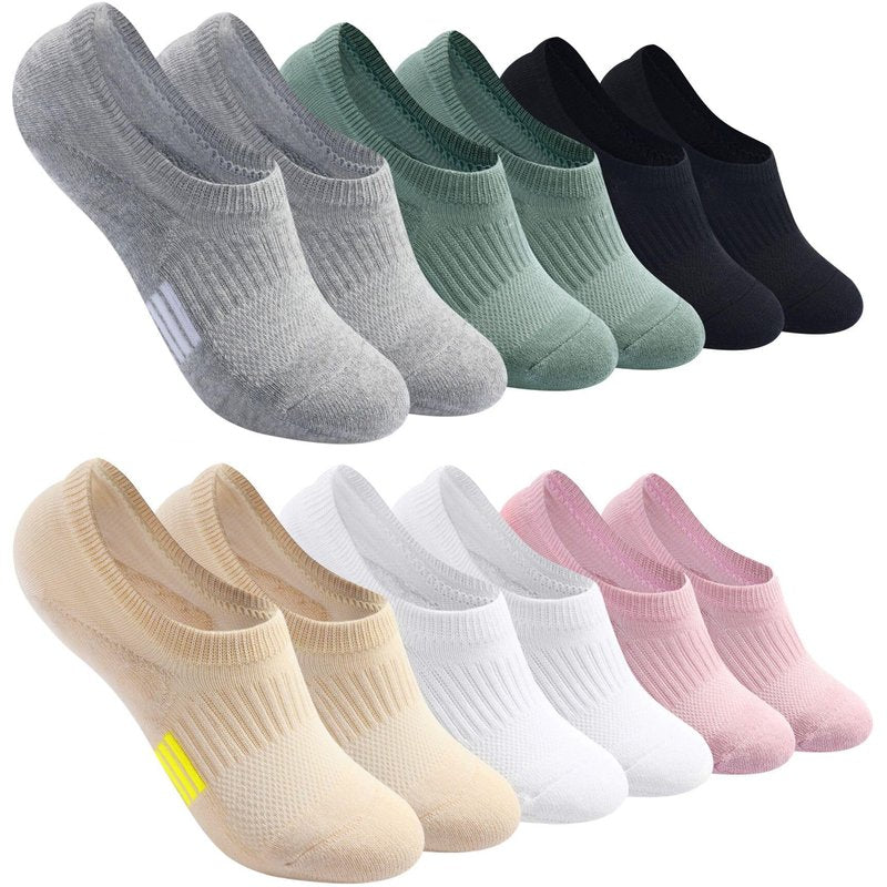 Toes Home No Show Socks Womens Cushioned Low Cut Athletic Hidden Liner Socks for Sneakers Footies Ankle Sports Invisible Running Socks 6 Pairs Size 6-9
