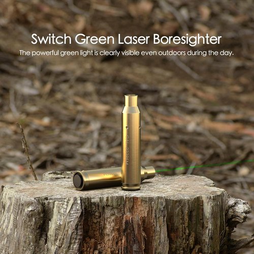 Feyachi Green Laser Bore Sight - 223 5.56mm with Switch Design & 3 Battery Sets