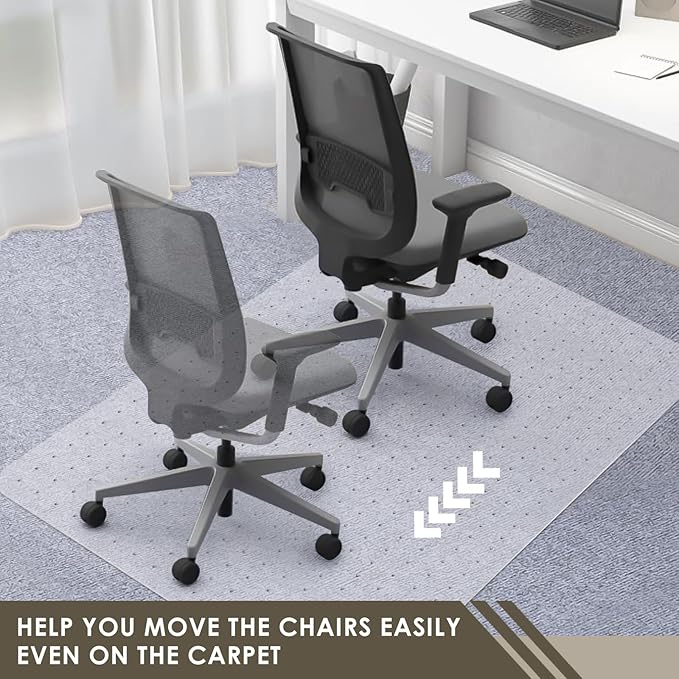 Azadx Heavy Duty Office Chair Mat for Carpet 32" x 48" Hard Material Chair Mat for Carpeted Floor Slip Resistant Carpet Protector for Home Office Easy Glide Desk Floor Mat for Office Chair on Carpets