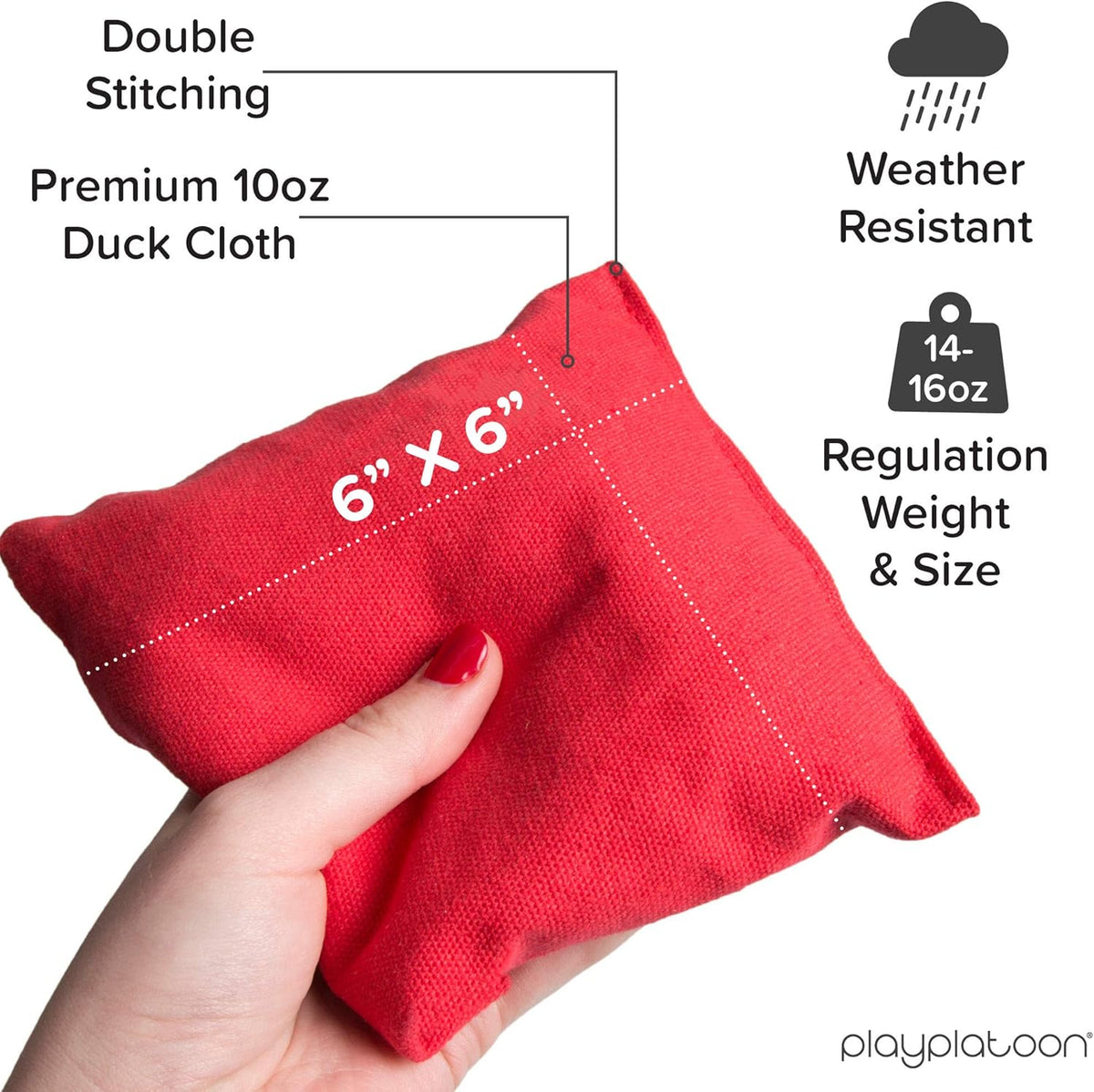 Play Platoon Cornhole Bags Set - 8 All-Weather Red & Blue Bags with Horizontal Scoreboards