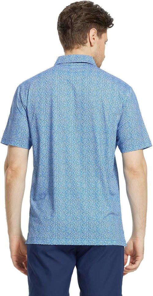 M MAELREG Men's Golf Shirt - Short Sleeve Dry Fit Collared Polo with Moisture-Wicking Performance Patterns