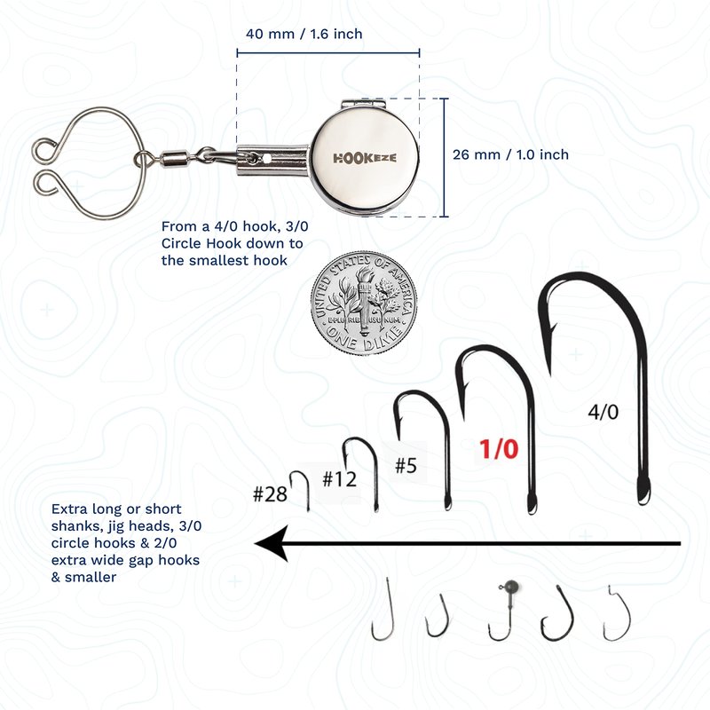 HOOK-EZE Knot Tying Tool | Cover Hooks While Tying Strong Knots, Stocking Stuffers for Men, Great Fishing Accessories for Beginner Anglers (Metal)