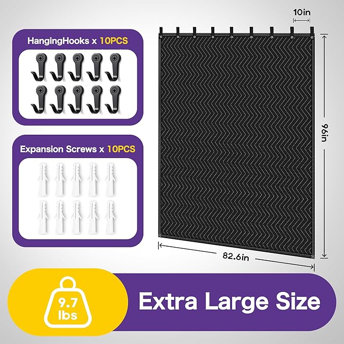 Extra Large Sound Dampening Blanket, Noise Cancelling Studio Acoustic