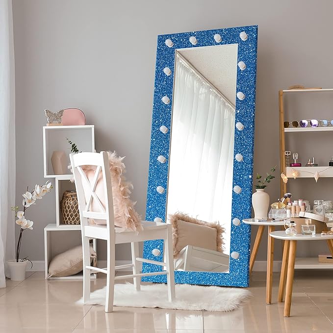 CRE8TIVE Blue Glitter Wallpaper Border Peel and Stick Wall Border Decorative
