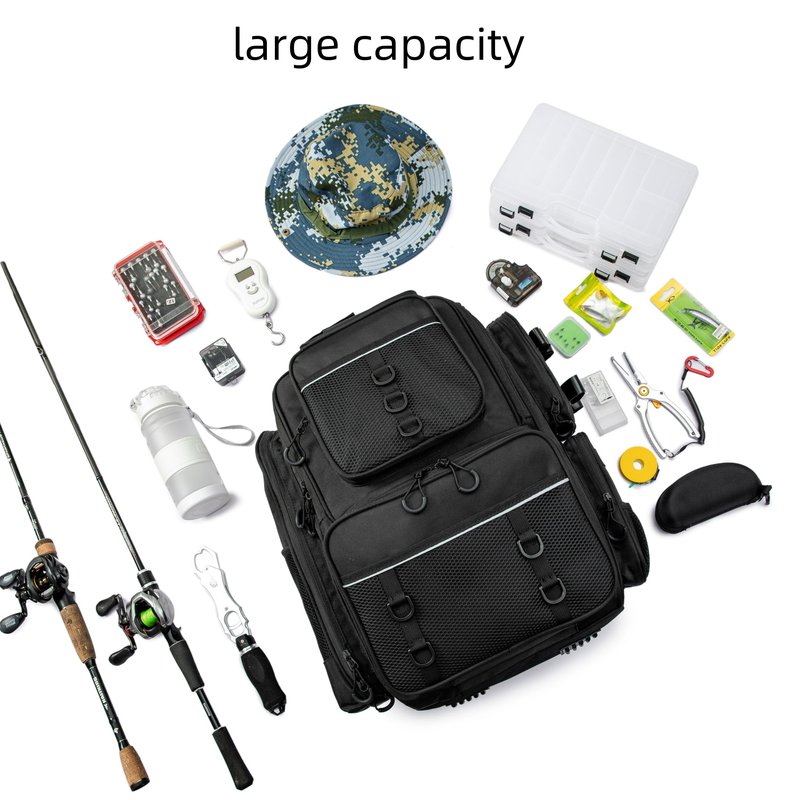 WANOON Fishing Backpack,Tackle Bag,with Tackle Boxes. Large Fishing Bag, Strong Materials