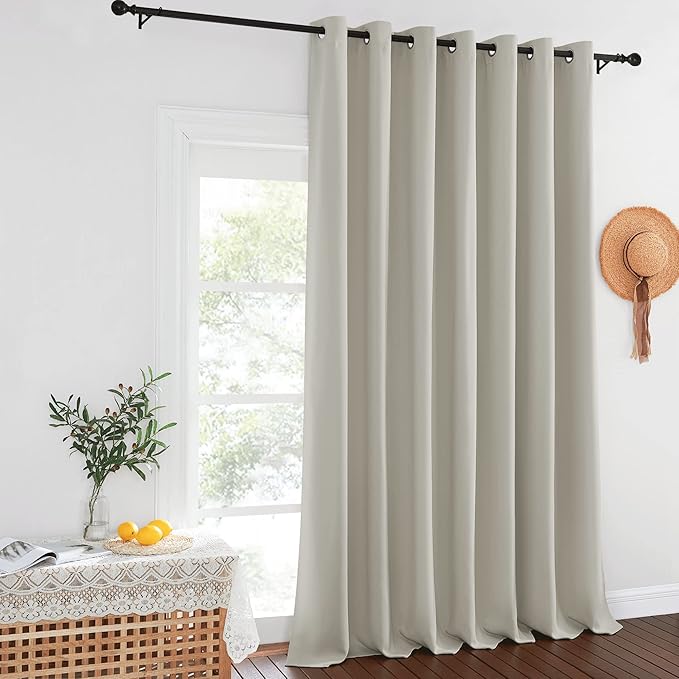 NICETOWN Extra Wide Blackout Sliding Door Curtains 95 inch Length