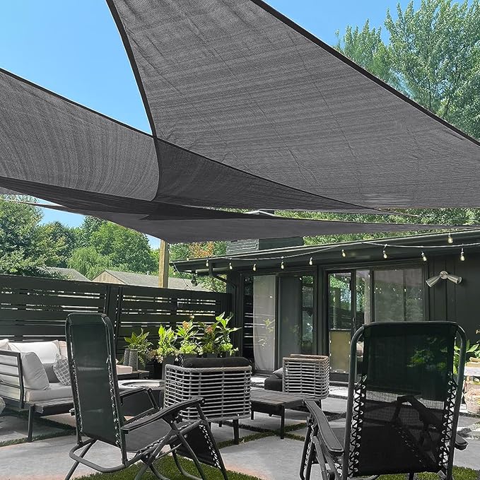 LOVE STORY Custom Size 6'x6'x8.5' Dark Grey Sun Shade Sail Right Triangle Sunshade Fabric Awning Canopy for Patio Backyard Carport Pergola (Customized)