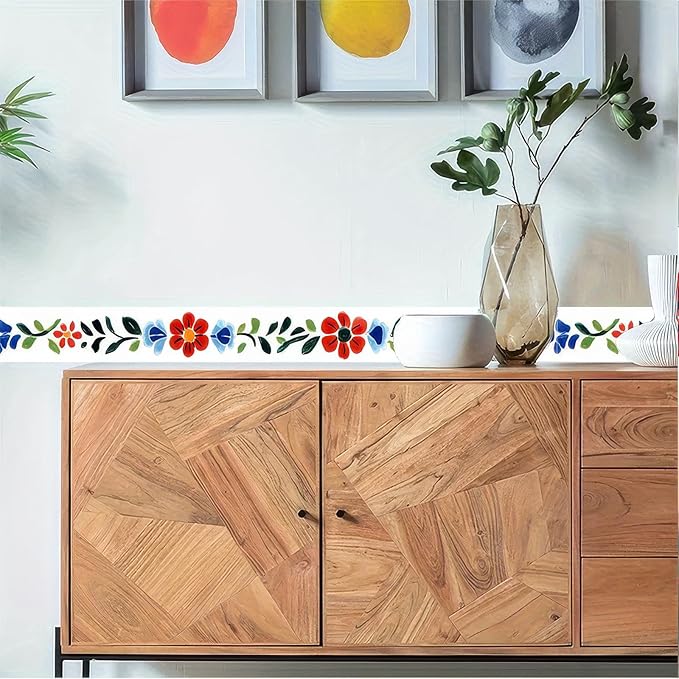 HOMETITUTE Wallpaper Border 4x196 Inch Peel and Stick Wall Border Wallpaper
