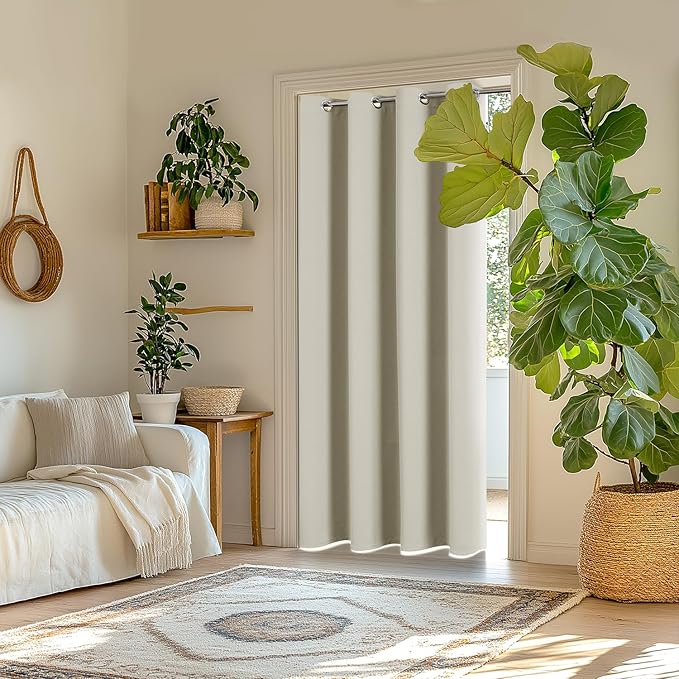 ChrisDowa Blackout Door Curtains