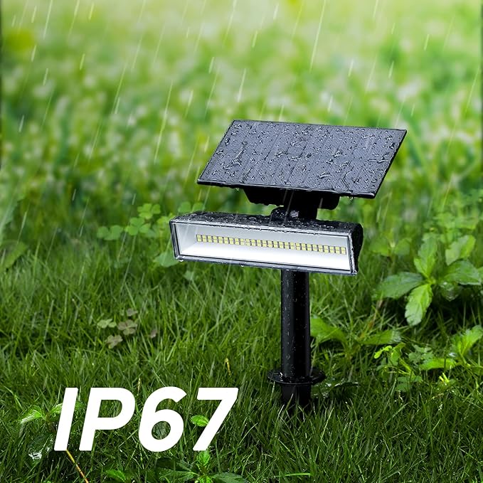 Consciot Solar Spot Lights, 54 LEDs 7 Multicolor Changing, Solar Spotlights Waterproof IP67, Outdoor Spotlights for Yard Garden Landscape, 4 Pack