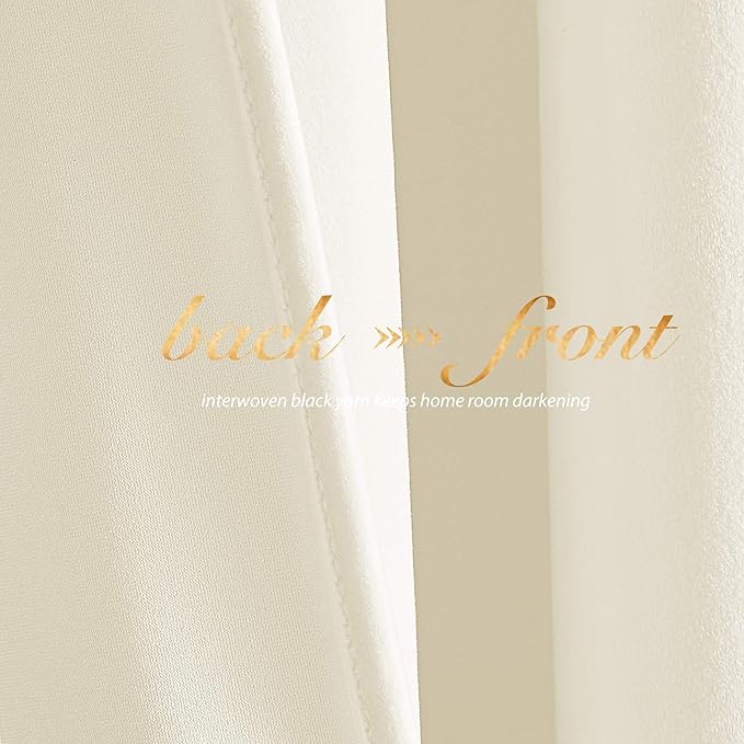 NICETOWN Ivory White Velvet Curtains 90" Length 42" Wide, Luxury and Thick