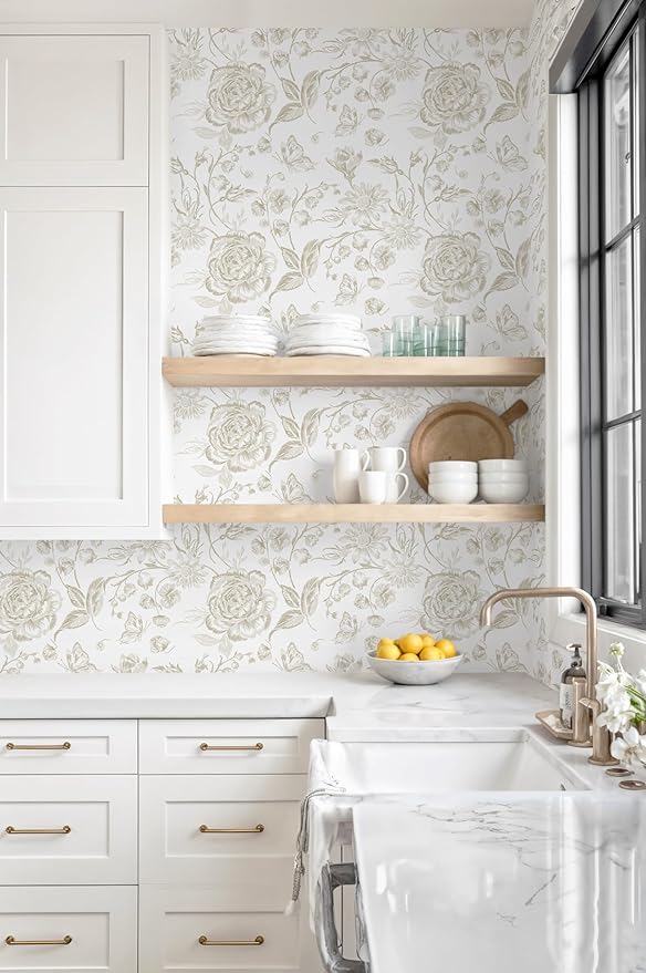 Yasinet Peel and Stick Wallpaper Vintage Floral Wallpaper Boho Floral Contact