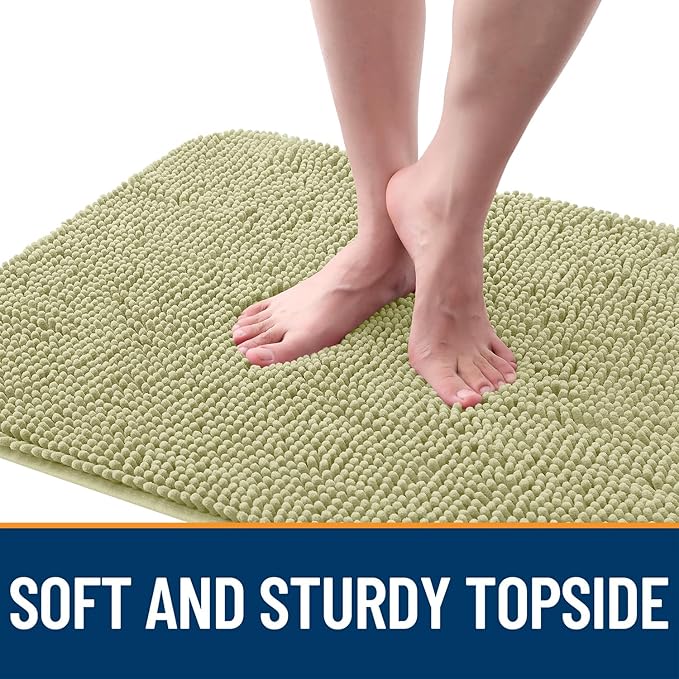 OLANLY Dog Door Mat for Muddy Paws 24x16, Absorbs Moisture and Dirt, Absorbent Non-Slip Washable Doormat, Quick Dry Chenille Mud Mat for Dogs, Entry Indoor Entryway Carpet for Inside Floor, Vanilla