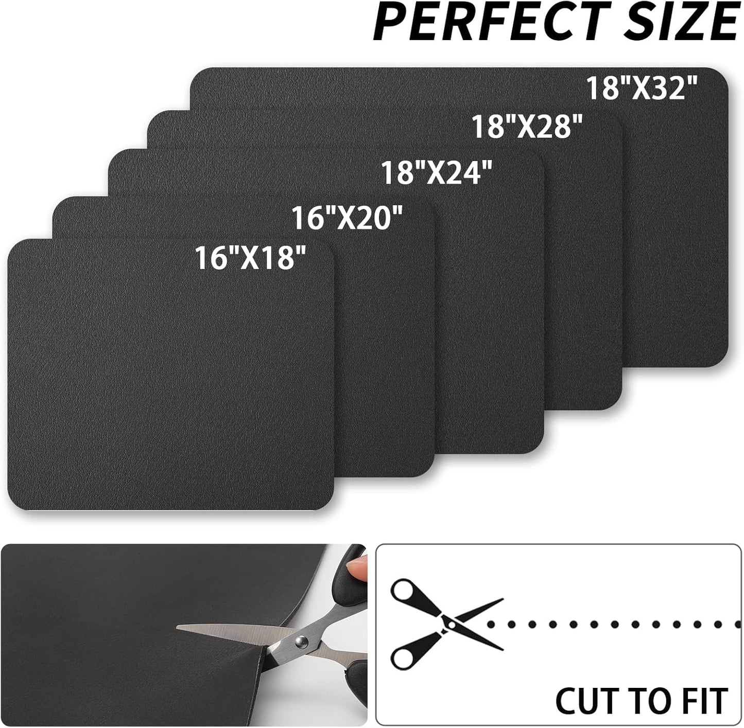 Dish Drying Mat for Kitchen Counter, Heat Resistant Drainer Mats with Non-slip Rubber Backed, Hide Stain Kitchen Super Absorbent Draining Mat, Easy to Clean Dish Rack Pad, Black 18"x28"