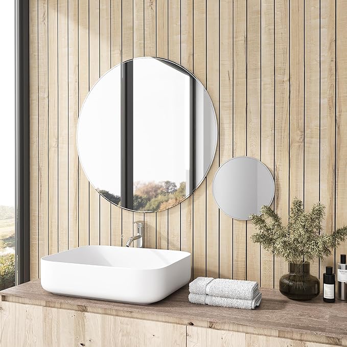 VEELIKE Sand Oak Wood Slat Wall Panels Peel and Stick Faux Wood Panels