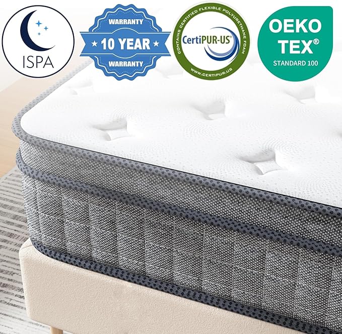 Full Mattress, 12 Inch Gel Memory Foam Pocket Coils Springs Hybrid Mattresses, Medium Firm Full Size Mattress in a Box, CertiPUR-US Certified, Cool & Support Comfort