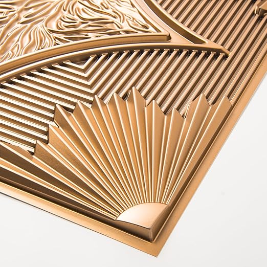 Art3d Drop Ceiling Tiles 24x24 in Bronze, 3D Wainscoting Panels Glue Up 2x2