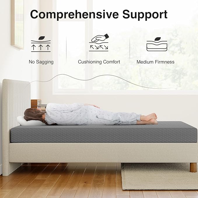 Novilla Queen Mattress 8 Inch, Queen Memory Foam Mattress for Cool Night Sleep & Pressure Relief, Thermally Balanced Foam Mattresses for Enhanced Support & Breathability, Bed Mattresses in a Box